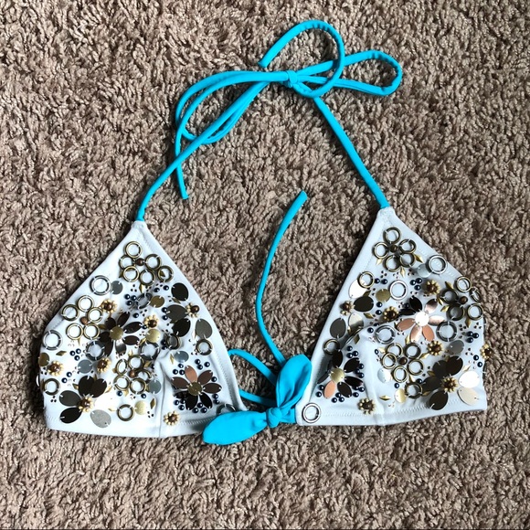 embellished bikini top